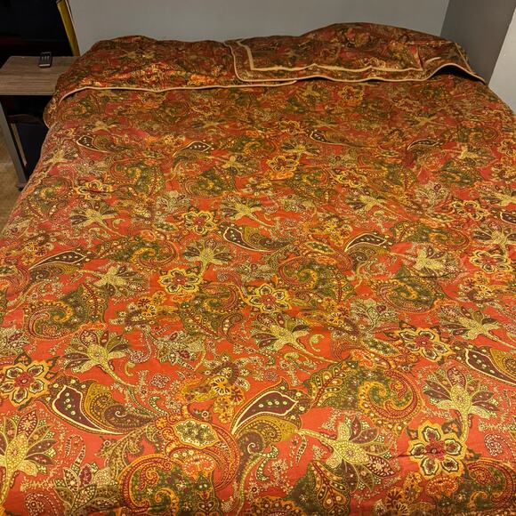 VTG Chaps by Ralph Lauren Chandler Reversable Paisley or Stripe King w/ Shams - Picture 2 of 11